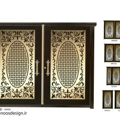 درب فلزی پارکینگ دولنگه CNC کد 2281