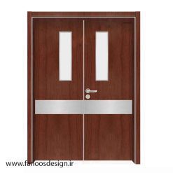 درب پلی وود بیمارستانی دو لنگه استیل خور کد 30448