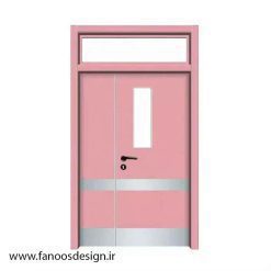 درب پلی وود بیمارستانی یک و نیم لنگه استیل خور کد 30447