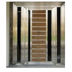 درب استیل ورودی لابی دولنگه کد 9006