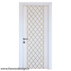 درب MDF سفید طلایی با رنگ پوششی کد 30490