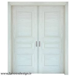 درب چوبی اتاق خواب سفید دو لنگه کد 30644