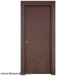 درب چوبی اتاق خواب روکش بلوط جناقی تک لنگه کد 30648