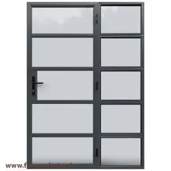 درب فلزی شیشه خور یک و نیم لنگه کد 30696