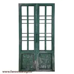 درب آهنی شیشه خور دو لنگه کد 30705