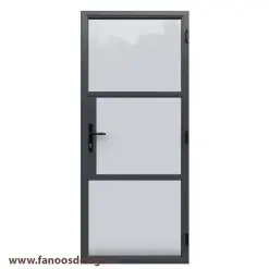 درب آهنی شیشه خور تک لنگه کد 30704