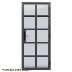 درب آهنی شیشه خور تک لنگه کد 30702