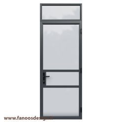 در آهنی شیشه خور تک لنگه با کتیبه کد 30700