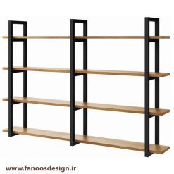 قفسه چوبی فلزی دبواری 4 طبقه 2 ستونه کد 30715