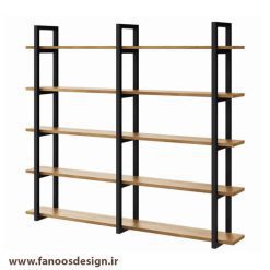 قفسه چوبی فلزی دبواری 5 طبقه 2 ستونه کد 30713