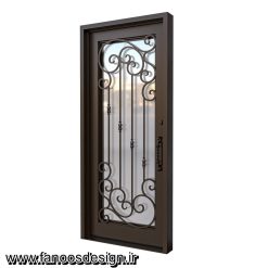 درب نفررو آهنی فرفورژه کد 30709 4 درب لابی آهنی کد 30709