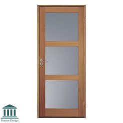 درب اتاق خواب MDF شیشه خور لوکس برجسته روکش بلوط کد