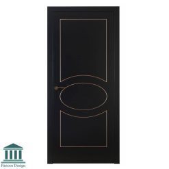 درب اتاق خوب MDF طرح CNC با رنگ پوششی مشکی طلایی کد 30739