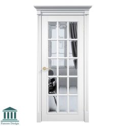 درب چوبی کلاسیک شیشه خور کد 30803