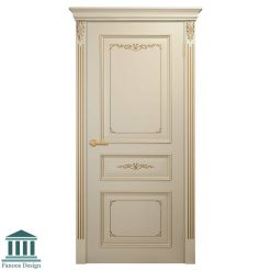 درب اتاق خواب MDF سه قاب سفید طلایی گلدار کد 30787