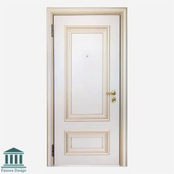 درب اتاق خواب MDF دوقاب سفید طلایی کد 30784