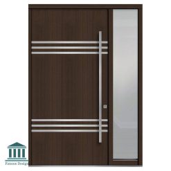 درب چوبی لابی یک و نیم لنگه استیل خور کد 30817