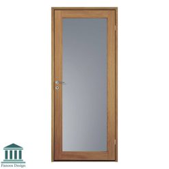 درب اتاق خواب MDF شیشه خور روکش بلوط کد 30759