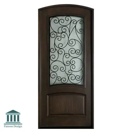 درب لابی تمام چوب شیشه خور کد 30811