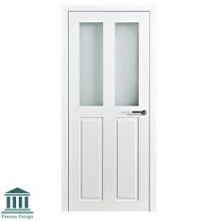 درب اتاق خواب تک لنگه با رنگ پوششی و شیشه خور کد 30755