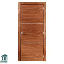 درب اتاق خواب روکش گردو ام دی اف طرح CNC با رنگ پلی اورتان کد 30748