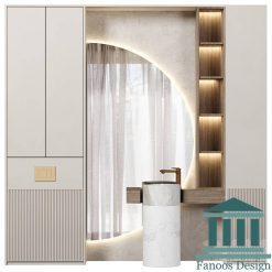 روشویی کابینتی و طراحی سرویس بهداشتی سفید کد 30330