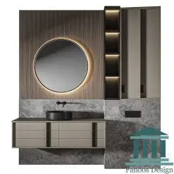 روشویی کابینتی و دیزاین حمام لوکس کد 30342