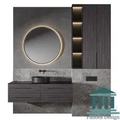 روشویی کابینتی و دیزاین حمام لاکچری کد 30343