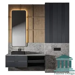 روشویی طوسی کابینتی و دیزاین سرویس بهداشتی کد 30356