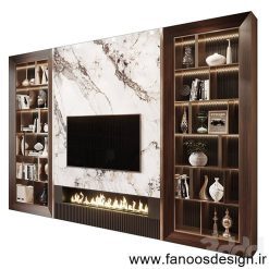 تی وی وال چوبی و ماربل شیت کد 31074
