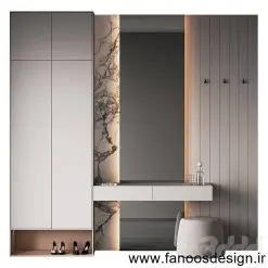 جالباسی و جاکفشی دیواری کد 30195