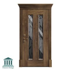درب لابی کلاسیک چوبی شیشه خور کد 30944