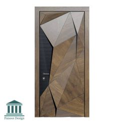 درب تمام چوب اتاق با طرح برجسته هندسی کد 30957 30 957 | فانوس دیزاین تولید کننده انواع درب اتاق ، ضد سرقت، درب ورودی و ضد آل