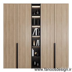 کمد دیواری ام دی اف روکش چوب کد 0137
