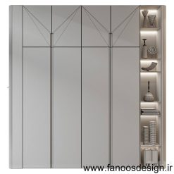 کمد دیواری ساده رنگ پوششی کد 30964