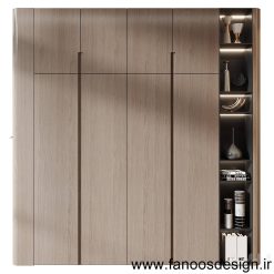 کمد دیواری ساده روکش چوب کد 30963