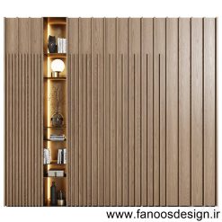 کمد دیواری روکش چوب مدرن کد 31026