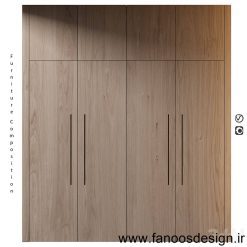 کمد دیواری ساده روکش چوب کد 31023