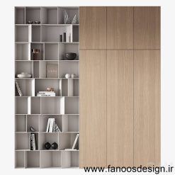 کمد دیواری روکش چوب کد 31020