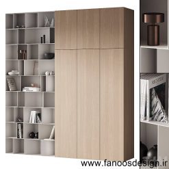 کمد دیواری روکش چوب کد 31020