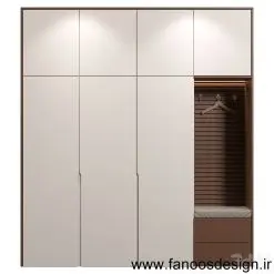 کمد دیواری روکش چوب کد 31019