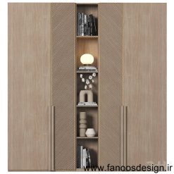 کمد دیواری پلی اورتان روکش چوب کد 31042