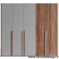 کمد دیواری رویه pvc درب ریلی کد 0105