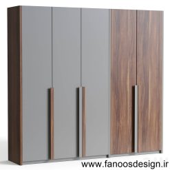 کمد دیواری رویه pvc درب ریلی کد 0105