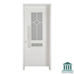 درب کلاسیک ورودی واحد مسکونی شیشه خور کد 30592