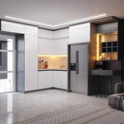 کابینت ام دی اف سفید و آبی کد 7104