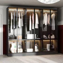 کمد لباس با درب شیشه ای کد 8655