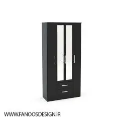 کمد لباس 4 درب و دو کشو مشکی سایز 196*123*52 کد 9031