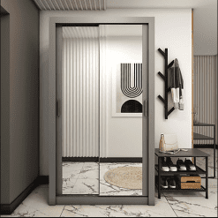 کمد لباس 2 درب لولایی طوسی سایز 200*83*58 کد 8872