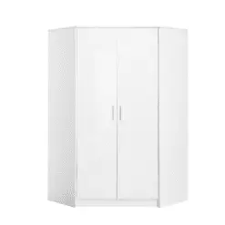 کمد لباس دو درب سفید براق سایز 180*130*130کد 8823